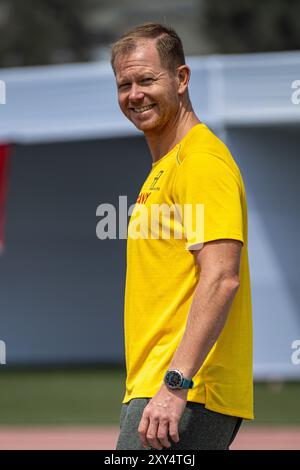 Christopher HALLMANN (Nachwuchsbundestrainer Mehrkampf), GERMANIA PER, Leichtathletik, Athletics, U20 World Athletics Championships Lima 24, U20 Leichtathletik Weltmeisterschaften, 26.08.2024, foto: Eibner-Pressefoto/Jan Papenfuss Foto Stock