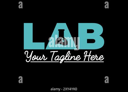 Testo Letter Lab Clever font Word Typography for Science Logo Design Vector Illustrazione Vettoriale