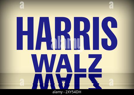 Kamala Harris 2024 campagna presidenziale con il logo harris walz Foto Stock