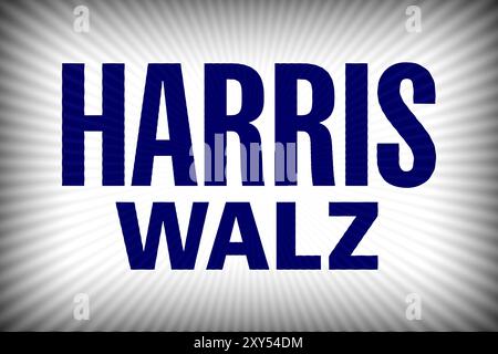 Kamala Harris 2024 campagna presidenziale con il logo harris walz Foto Stock