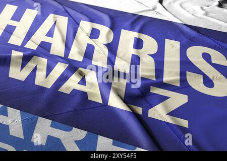 Kamala Harris 2024 campagna presidenziale con il logo harris walz Foto Stock