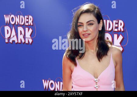 Mila Kunis alla prima mondiale di 'Wonder Park' tenutasi al Regency Bruin Theatre di Westwood, USA il 10 marzo 2019 Foto Stock