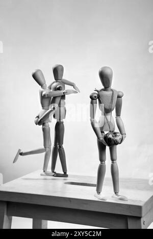 Scena con marionette articolate sul tema dell'amore e. Foto Stock