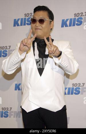 PSY al KIIS FM's Jingle Ball 2012 tenuto al Nokia Theatre LA Live a Los Angeles il 1 dicembre 2012. Credito: Lumeimages.com Foto Stock