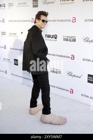 Jim Carrey al 21° Annual Elton John AIDS Foundation Academy Awards Viewing Party tenutosi al Pacific Design Center di West Hollywood il mese di febbraio Foto Stock