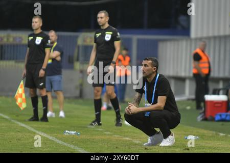 CUPA ROMANIEI LA FOTBAL , FC PETROLUL PLOIESTI VS ACS DUMBRAVITA , STADION ILIE OANA , PLOIESTI , 27.08.2024 Foto Stock