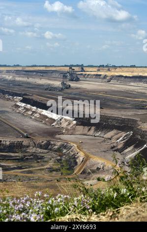 Giacimento di carbone nella miniera a cielo aperto di Garzweiler Foto Stock