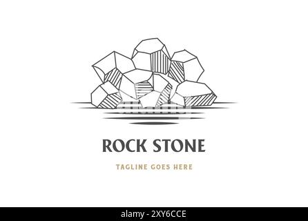 Design Vector vintage retro Geometric Rock Stone con logo Illustrazione Vettoriale