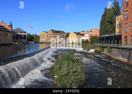 Norrkoping città in Svezia. Ex luogo industriale - architettura rivitalizzata. Foto Stock