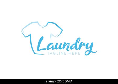 Icona dell'illustrazione dei vestiti per il modello di design del logo del negozio di abbigliamento o del bucato Illustrazione Vettoriale