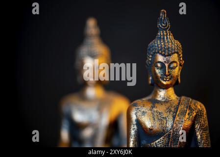 Paesi Bassi. Ottobre 2022. Statua del buddha in posa calma e riposante. Shakyamuni Buddha è un insegnante spirituale, una delle tre religioni mondiali Foto Stock