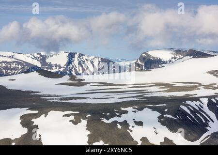 Nuvoloso Mood, Kebnekaisefjaell, Norrbotten, Lapponia, Svezia, luglio 2015, Europa Foto Stock