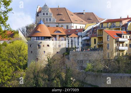 Bautzen in una splendida giornata primaverile. Vista della città Vecchia di Bautzen. Vista del centro storico di Bautzen Foto Stock