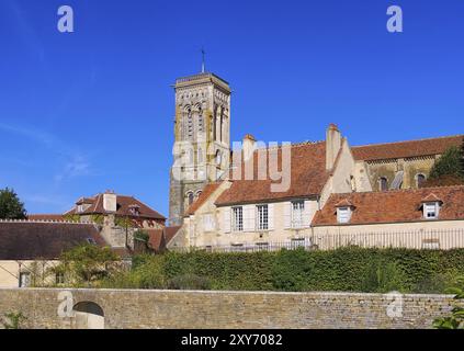 Vezelay Basilika Sainte-Madeleine, Abbaye Sainte-Marie-Madeleine de Vezelay, Borgogna in Francia Foto Stock