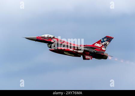 Caccia F-16 della Turkish Air Force dal 192 filo decollò dalla base aerea di Schleswig-Jagel durante l'NTM2024. Jagel, Germania - 7 giugno 2024 Foto Stock