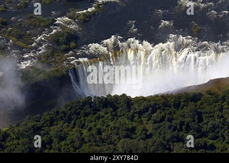 Le Cascate Vittoria, che inondano dopo forti piogge Foto Stock