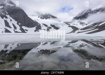 Tarfalasjoen, Kebnekaisefjaell, Norrbotten, Lapponia, Svezia, luglio 2015, Europa Foto Stock