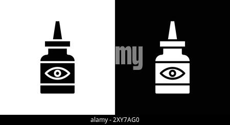 Icona DI CADUTA OCCHI impostata in bianco e nero. semplice vettore piatto Illustrazione Vettoriale