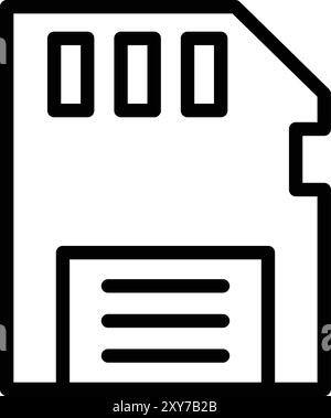 Illustrazione di progettazione dell'icona vettoriale della scheda di memoria Illustrazione Vettoriale