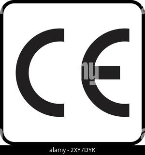 Imballaggio ed etichettatura marchio CE, marchio CE, conformità alla conformità europea ed europea Illustrazione Vettoriale
