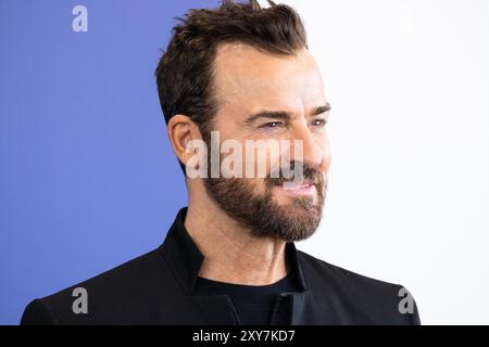 Lido di Venezia, Italia. 28 agosto 2024. Justin Theroux posa durante la fotocall del film di apertura "Beetlejuice Beetlejuice" diretto da Tim Burton il 28 agosto 2024 durante la 81a Mostra Internazionale del Cinema di Venezia al Lido di Venezia. © foto: Cinzia Camela. Credito: Live Media Publishing Group/Alamy Live News Foto Stock