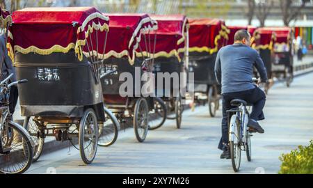 In rickshaw a Beijing in Cina il 28 marzo 2017 Foto Stock