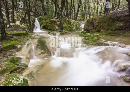 Torrente es Freu. Orient, Sierra de Tramuntana. Maiorca. Isole Baleari. Spagna Foto Stock