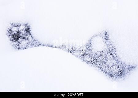 Cristalli di ghiaccio sulla neve, Parco Nazionale Muddus, Laponia, Patrimonio Mondiale dell'Umanità, Norrbotten, Lapponia, Svezia, dicembre 2015, Europa Foto Stock