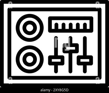 Illustrazione del design dell'icona del mixer DJ Vector Illustrazione Vettoriale
