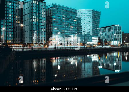 Dock Liverpool di notte Foto Stock