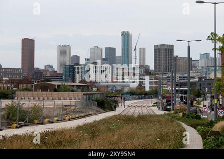 Centro di Birmingham da Digbeth, West Midlands, Inghilterra, Regno Unito Foto Stock