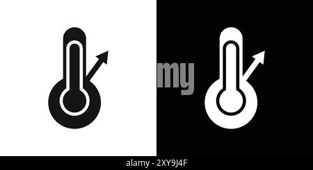 Icona di misurazione termometro meteorologico simbolo logo contorno vettoriale in nero Illustrazione Vettoriale
