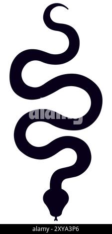 Silhouette nera serpente. Illustrazione vettoriale. Illustrazione Vettoriale