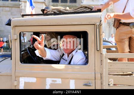 Bordeaux, Francia. 28 agosto 2024. Seconda guerra mondiale e occupazione nazista: Commemorazione del 80° anniversario della liberazione di Bordeaux da parte della resistenza Foto Stock