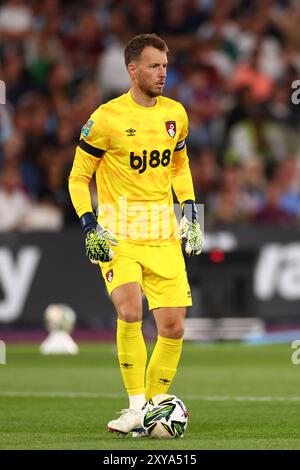 London Stadium, Londra, Regno Unito. 28 agosto 2024. Carabao Cup Second Round Football, West Ham United contro Bournemouth; Neto of Bournemouth Credit: Action Plus Sports/Alamy Live News Foto Stock