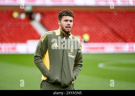 28 agosto 2024; The City Ground, Nottingham, Inghilterra; Carabao Cup Second Round Football, Nottingham Forest contro Newcastle United; Neco Williams di Nottingham Forest Foto Stock