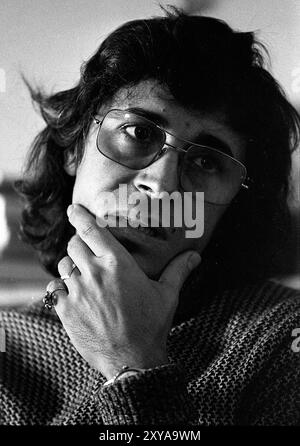 Il sassofonista argentino Leandro "Gato" Barbieri durante un'intervista a Buenos Aires, Argentina, 24 marzo 1971. Foto Stock