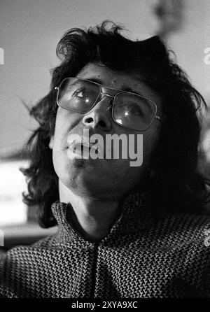 Il sassofonista argentino Leandro "Gato" Barbieri durante un'intervista a Buenos Aires, Argentina, 24 marzo 1971. Foto Stock