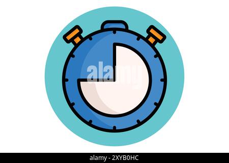 Icona del contorno colorato del cronometro. icona relativa all'efficienza. illustrazione vettoriale degli elementi di produttività Illustrazione Vettoriale