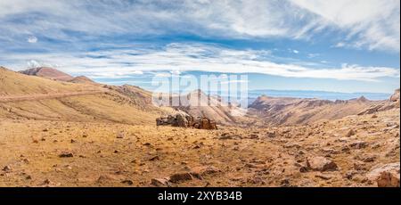 Vista panoramica dal Pikes Peak sul paesaggio circostante Foto Stock