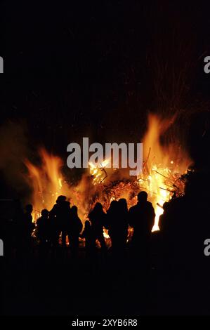 Falò delle streghe, falò della notte di Walpurgis Foto Stock