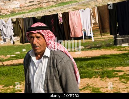 I beduini locali nei dintorni di Gerusalemme. Foto Stock