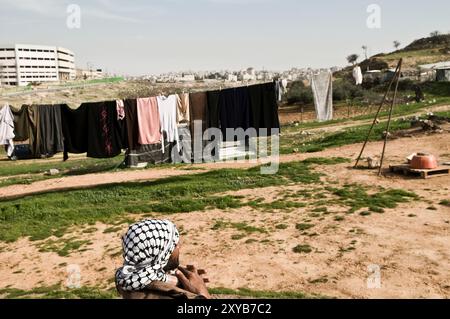 I beduini locali nei dintorni di Gerusalemme. Foto Stock