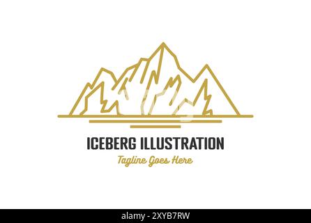 Floating Ice Snow Mountain o Iceberg Icon Illustration Vector Illustrazione Vettoriale