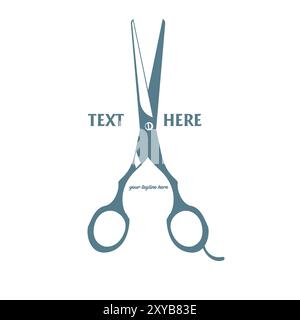 Simbolo a forbice per tagliaccapelli vintage Vector per l'illustrazione del barbiere Illustrazione Vettoriale