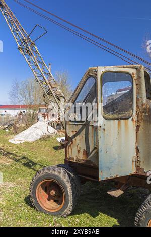 Relitto di un vecchio escavatore scartati Foto Stock