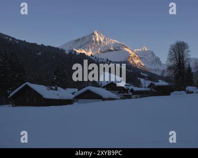 Tramonto in Feutersoey Foto Stock