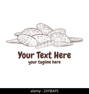 Semi vintage retro disegnati a mano Sketch cacao o Bean Nut per l'illustrazione dei prodotti agricoli Vector Illustrazione Vettoriale