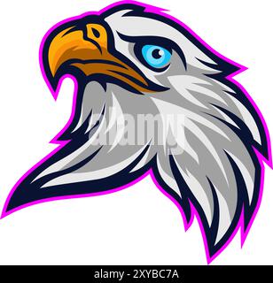 Maschera Eagle Head con logo Vector Illustrazione Vettoriale