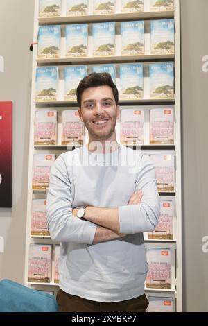 FRANCOFORTE SUL MENO, Germania, 18 ottobre 2023: Tarkan Bagci (*1995), alla 75a Fiera del Libro di Francoforte, Europa Foto Stock